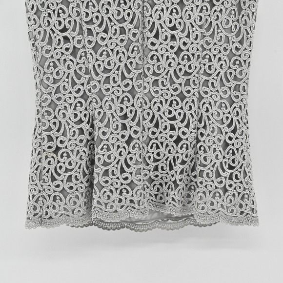 Vtg ANNE KLEIN Lace Top Womens Size 2 Silver Sleeveless Romantic Glamorous Luxe - Picture 8 of 12